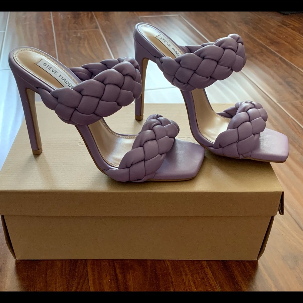 Steve Madden Kenley Puffy Padded Braid Strap Heel Sandals 7.5 NIB